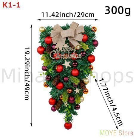 新作 未使用】クリスマスツリー 壁掛け スワッグ ハンギング