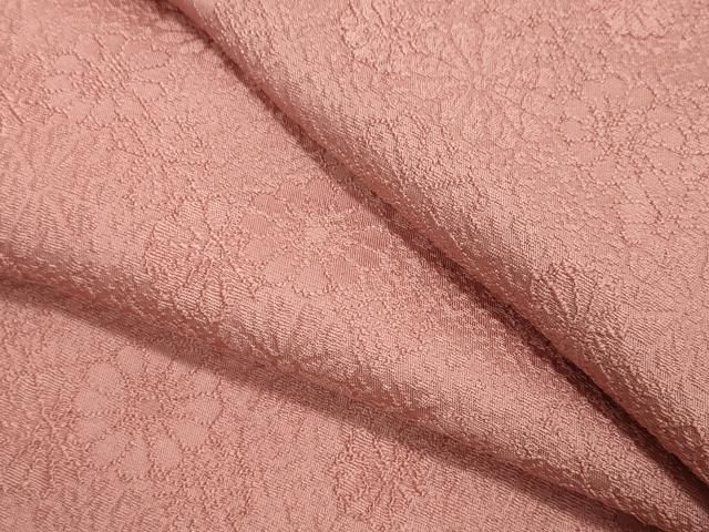 平和屋着物●上質な色無地　舞花地紋　薄紅色　正絹　逸品　CAAX5725gh 平和屋着物○上質な色無地 舞花地紋 薄紅色 正絹 逸品 CAAX5725gh