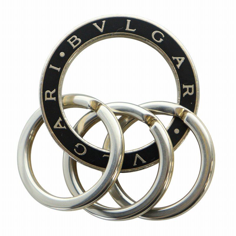 【極美品】BVLGARI　ブルガリ　3連キーリング　キーホルダー　チャーム　金色 ブルガリ BVLGARI キーリング キーホルダー チャーム ロゴ