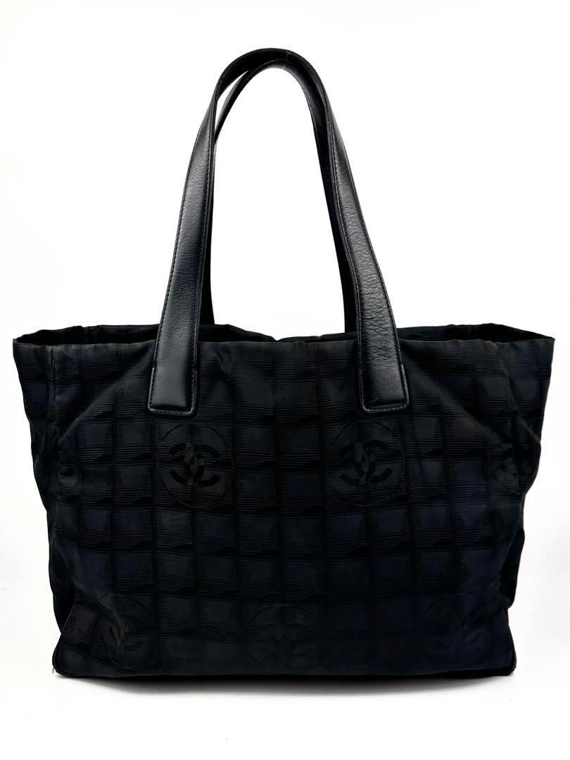 美品】希少シャネルCHANEL黒ニュートラベルライン肩掛けトートバッグ
