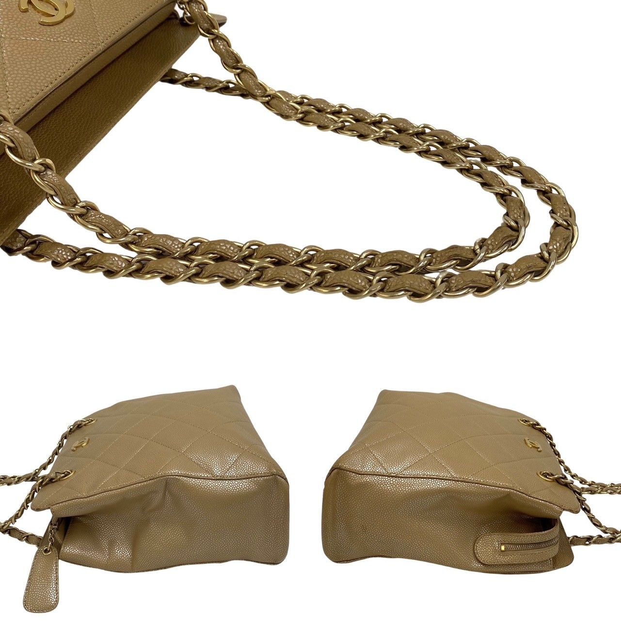 【美品】CHANEL シャネル マトラッセ キャビアスキン ハンドバッグ 6番台 シャネル CHANEL マトラッセ トップハンドルバッグ 6番台
