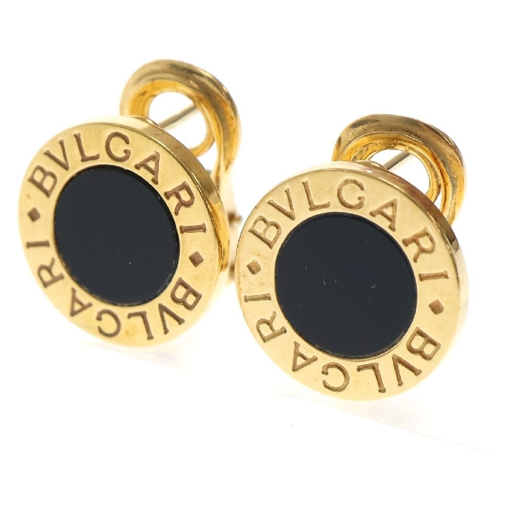 BVLGARI ブルガリ ブルガリブルガリ ピアス ゴールド×ブラック オニキス 750YG イエローゴールド ジュエリー アクセサリー