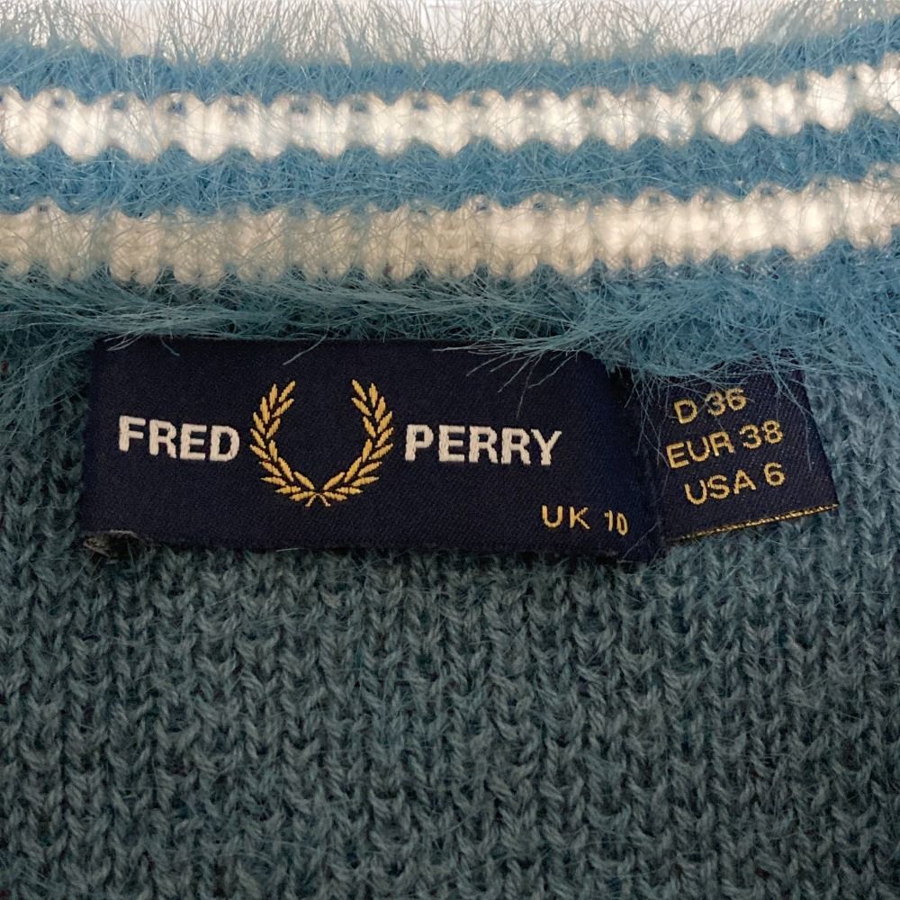 美品フレッドペリー×レイビームス別注 シャギーカーディガン ブルー
