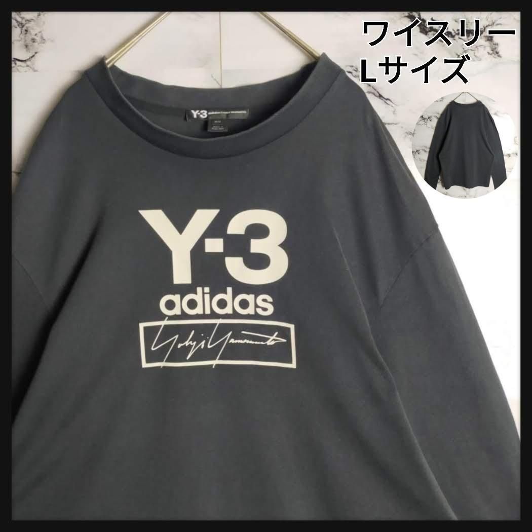 Y-3 ワイスリー Lサイズ デカロゴ シャツ 筆記体 ヨウジヤマモト