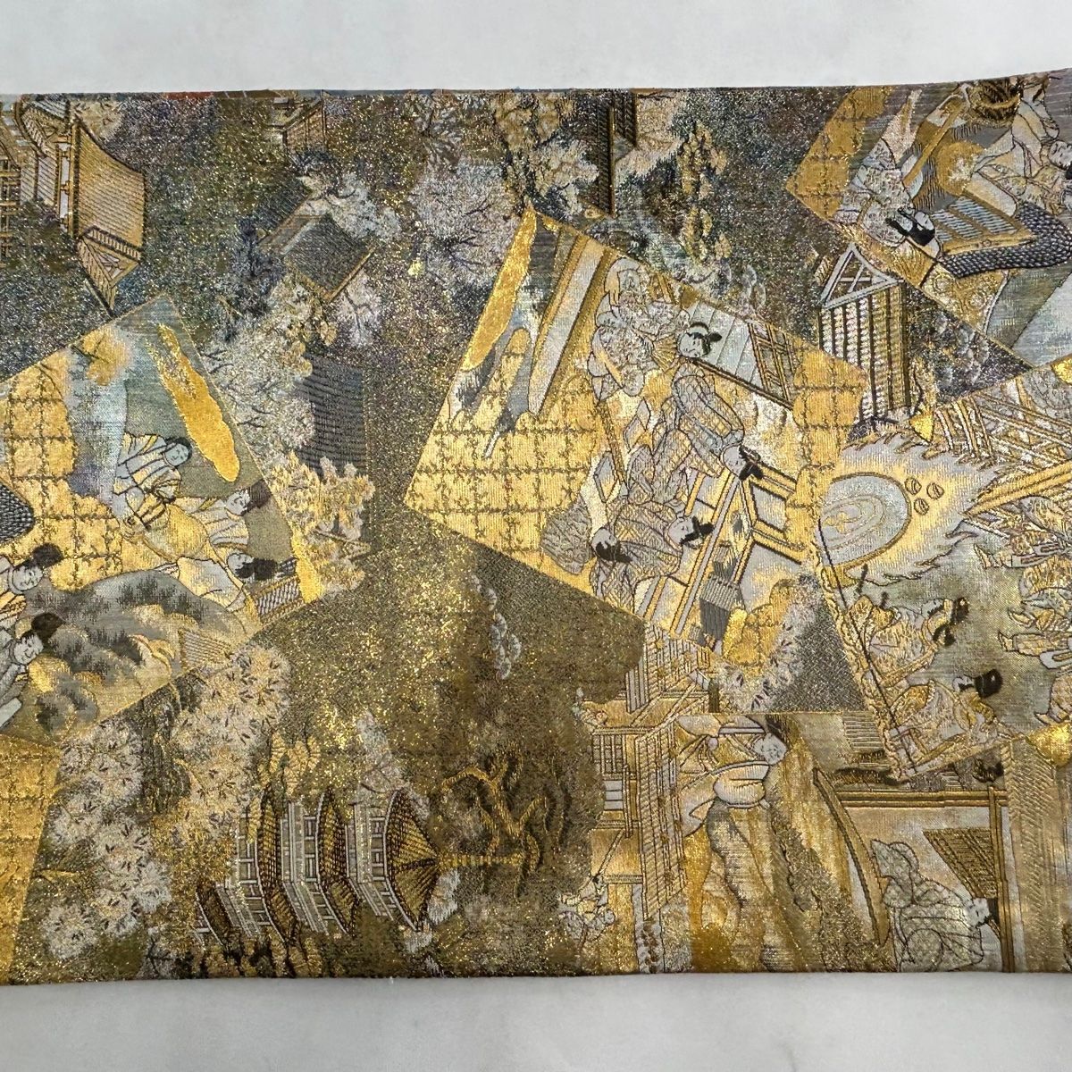 徳川美術館秘蔵 紫式部源氏物語名鑑 金糸 箔 金色 丸帯 美品 逸品 落款