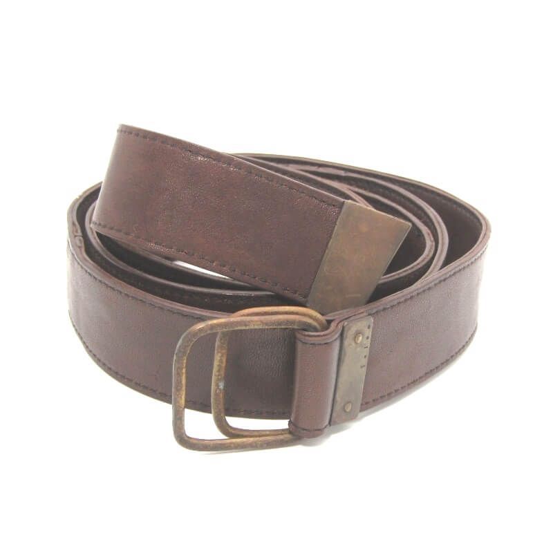 iolom イオロム ベルト ダブルリング ブラス レザー メンズ レディース ユニセックス 本革 ブラウン 28010899