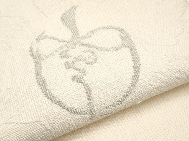 平和屋本店■希少　芸術家　岡本太郎　八寸名古屋帯　紬地　太陽の塔　銀糸　逸品　未使用　CYAA3171s5 平和屋本店□希少 芸術家 岡本太郎 八寸名古屋帯 紬地 太陽の塔 銀糸