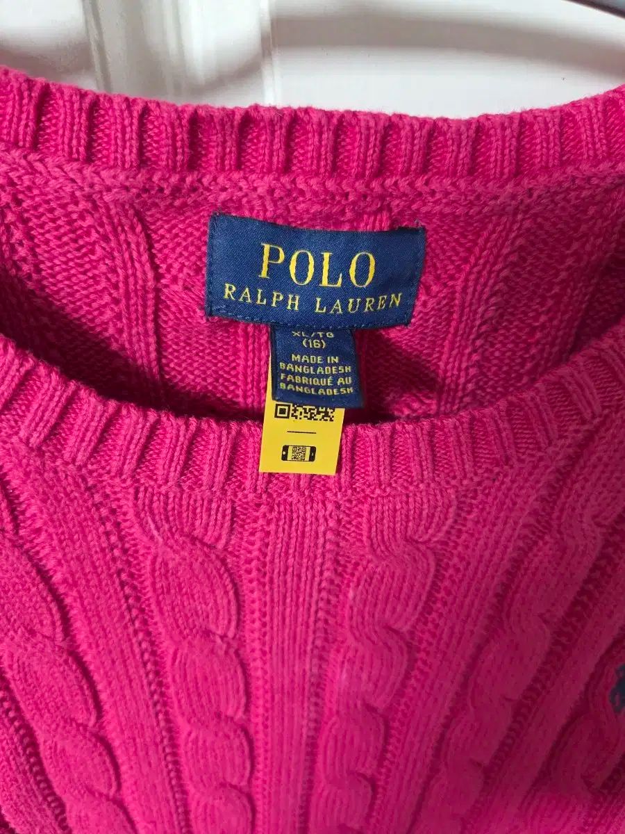 ポロ Ralph Lauren ラルフローレン ピンク ケーブル ニット ガールズ XL