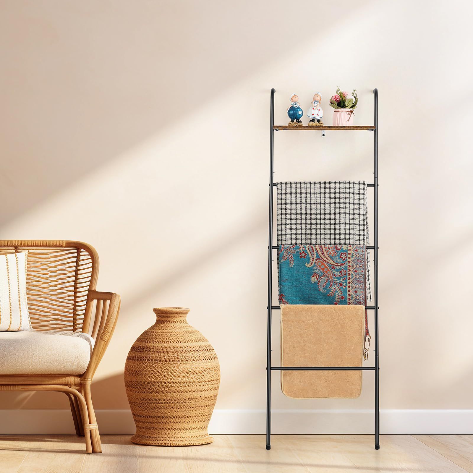 ラダーラック／シェルフ】掛ける収納♩ラダー型タオル掛け 145cm