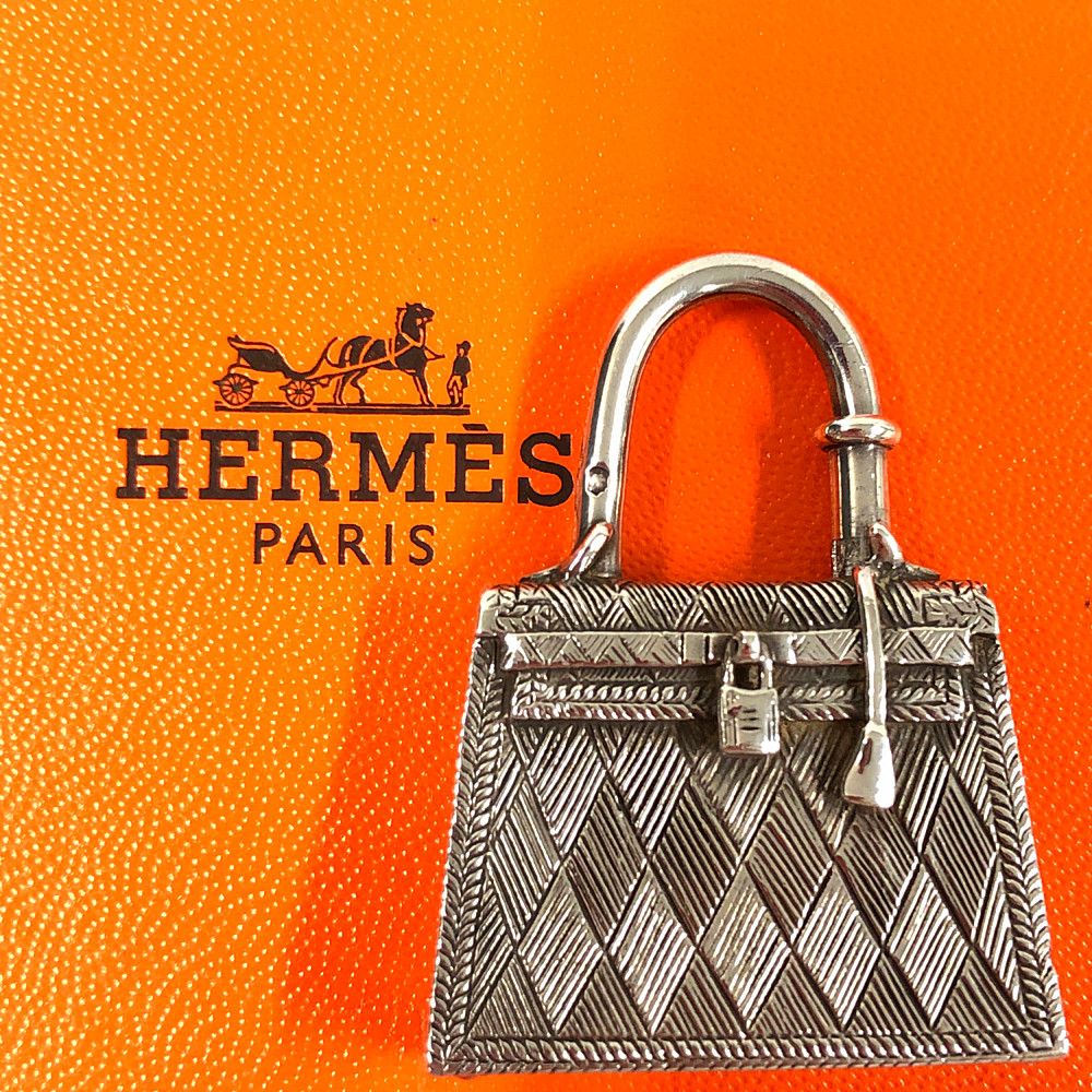 HERMES エルメス 1997 シルバー925 ケリーバッグ カデナ キーホルダー