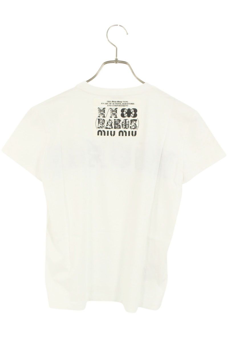 miumiu Tシャツ ロゴ エンブレム MIU MIU - ミュウミュウ MJN066 バックパッチフロントロゴT
