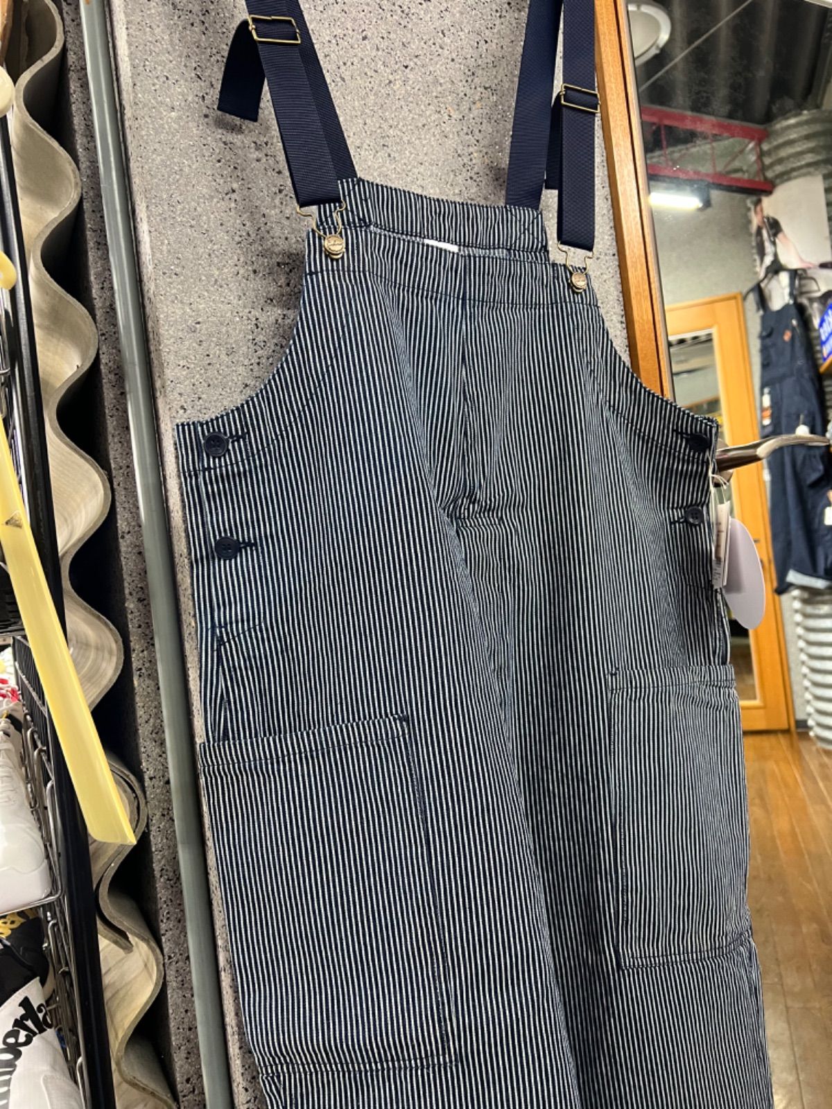 極美品 COOKMAN フィッシャーマンズオーバーオール ヒッコリー メンズ L 極美品 COOKMAN フィッシャーマンズオーバーオール ヒッコリー