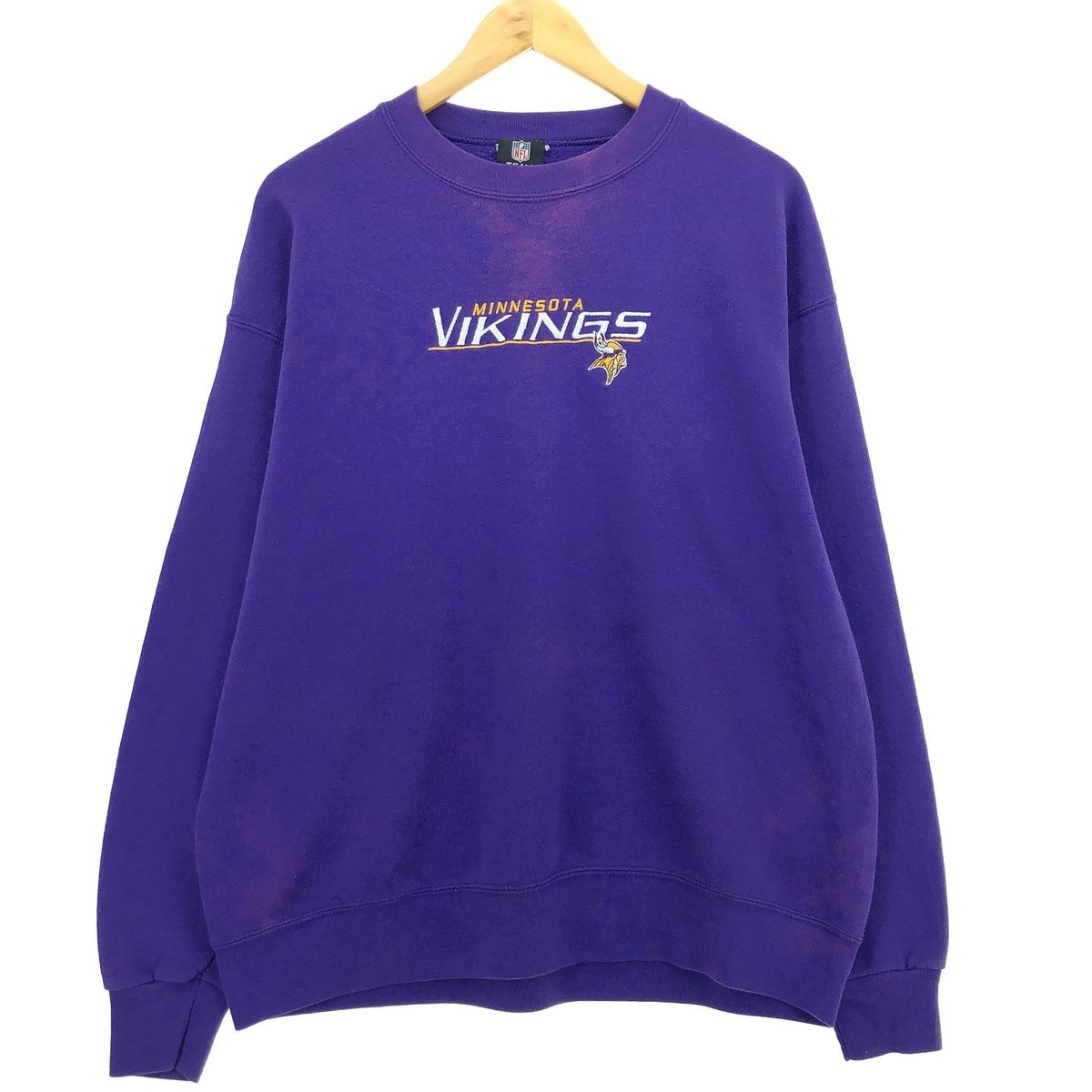 古着 NFL MINNESOTA VIKINGS ミネソタバイキングス ロゴスウェットシャツ トレーナー メンズXL/eaa379776
