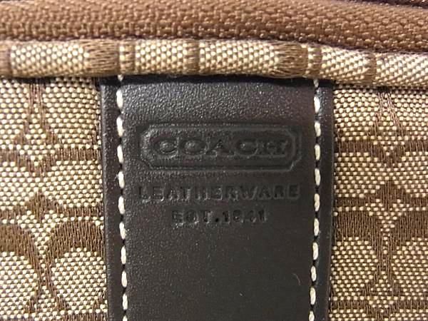 【美品】COACH レザー ミニポーチ ラウンドジップ 小物入れ □美品□ COACH コーチ ミニシグネチャー キャンバス×レザー