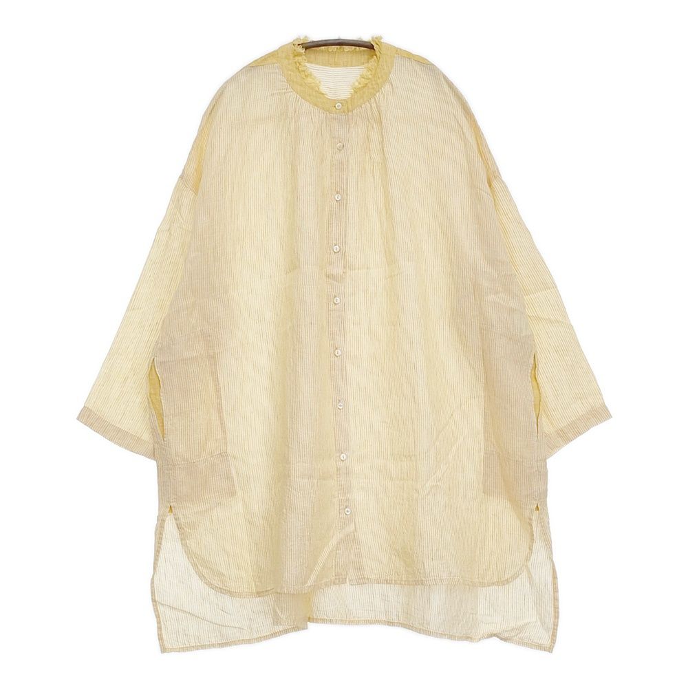 nest Robe デッドストックリネンコンビブラウス 定価26400円 チュニック 24AW イエロー ホワイト レディース ネストローブ 5-0902M♪