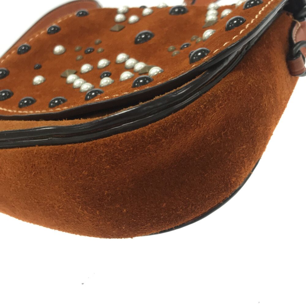 COACH コーチ ウェスタンリベットサドルショルダーバッグ ポーチ ブラウン COACH (コーチ) ウェスタンリベットサドルショルダーバッグ ポーチ