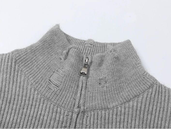 ダメージ加工 ジップアップ