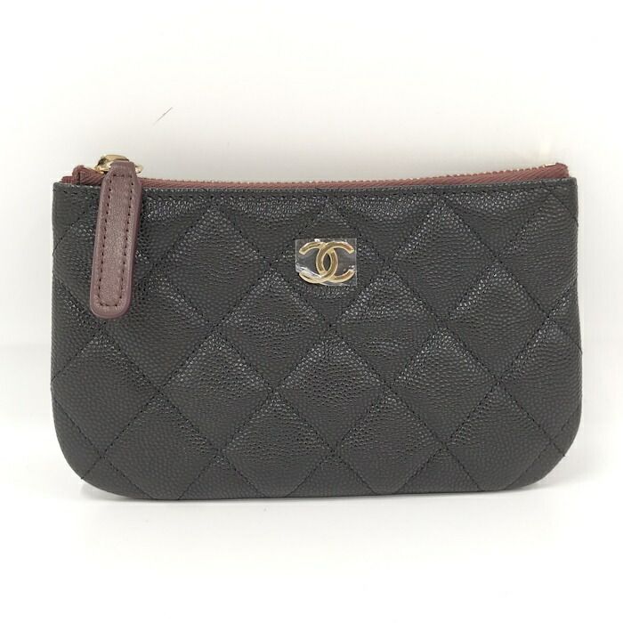 CHANEL クラシック ジップ ポーチ キャビアスキン レザー ブラック AP4020