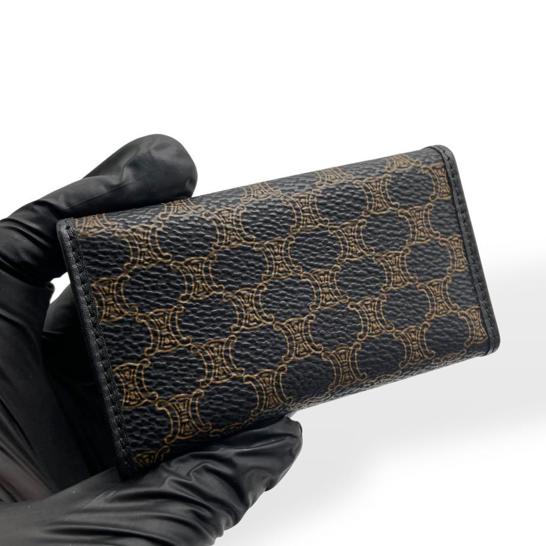 未使用級　CELINE(セリーヌ) マカダム 6連キーケース 黒ブラック レザー 未使用級 CELINE(セリーヌ) マカダム 6連キーケース 黒ブラック