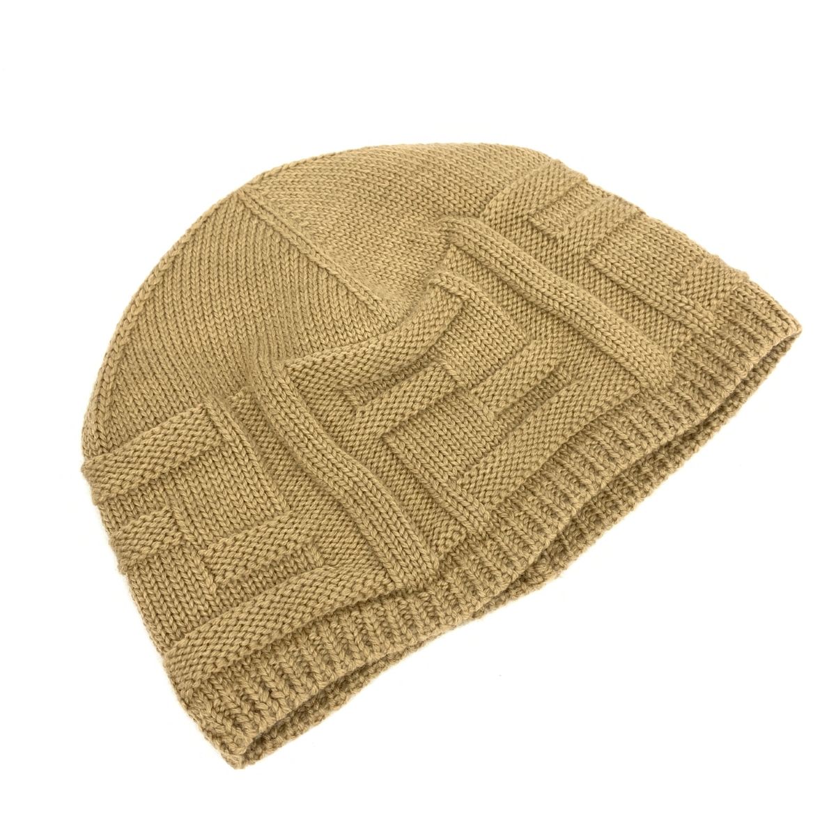 良好 FENDI フェンディ ニット帽 ビーニー ブラウン ズッカ柄