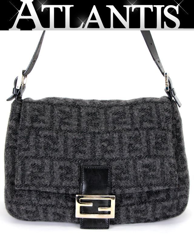 フェンディ FENDI マンマバケット ハンドバッグ ズッカ柄 ウール
