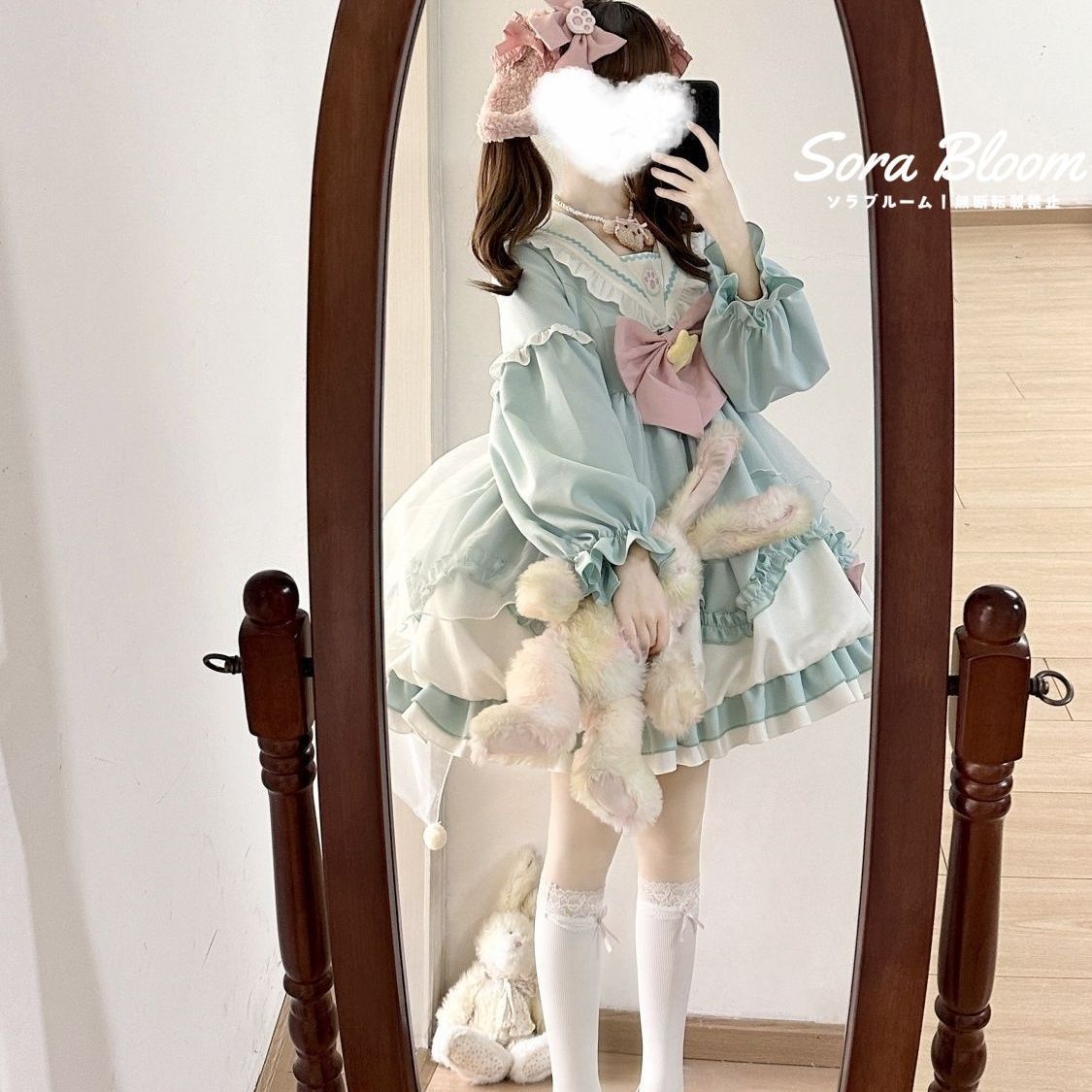 Lolita ロリータ ワンピース 魔法少女 コスプレ 星柄 グリーン 撮影会 イベント