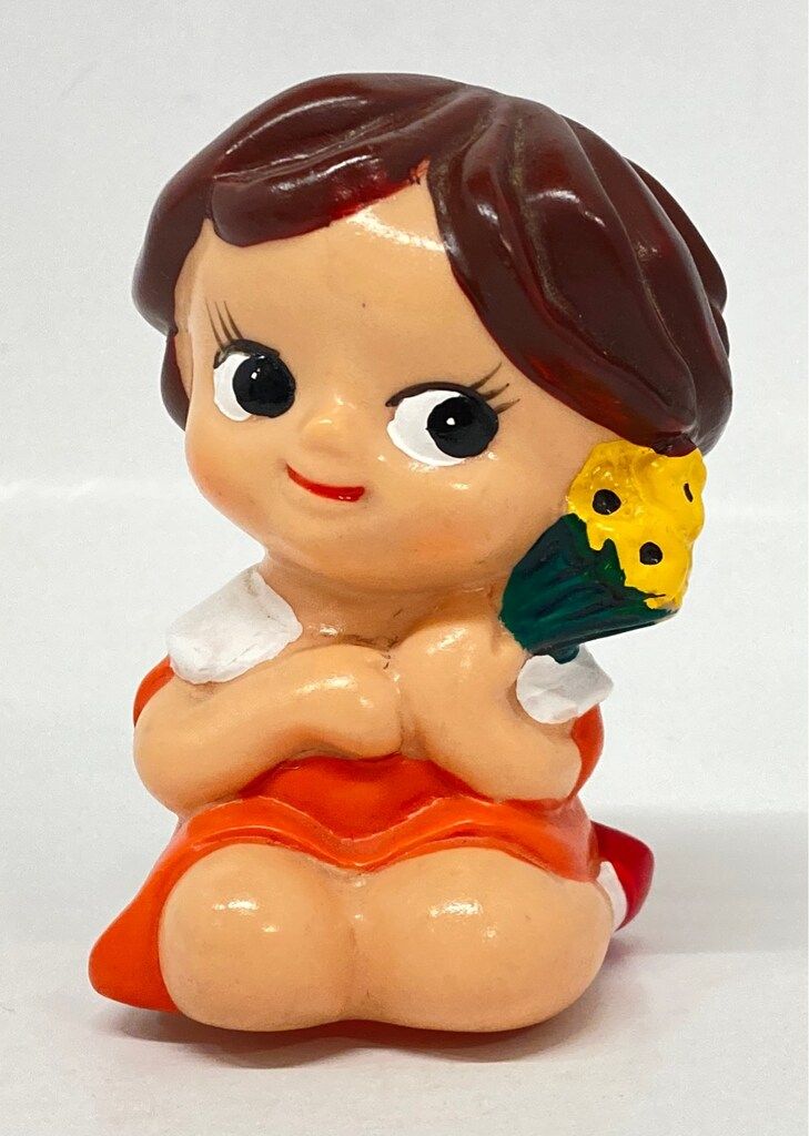 高知相互銀行 貯金箱 すみれちゃん オレンジ 95mm