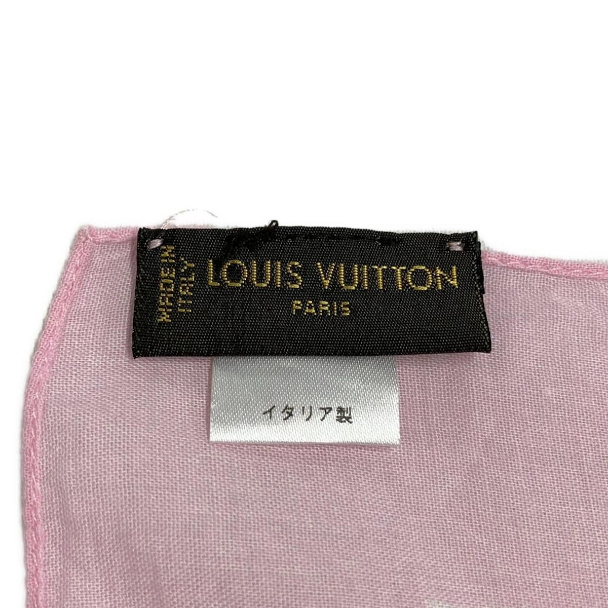 LOUIS VUITTON(ルイヴィトン) ハンカチ美品 ピンク×レッド×白
