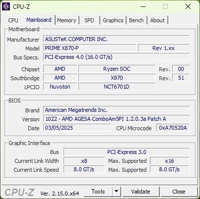 920253 ASUS PRIME X870-P-CSM AMD 動作 済み