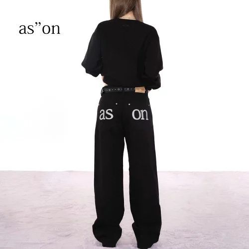 アズオン スモッグ パンツ レディス デニムパンツ 韓国 人気 Y2K M as