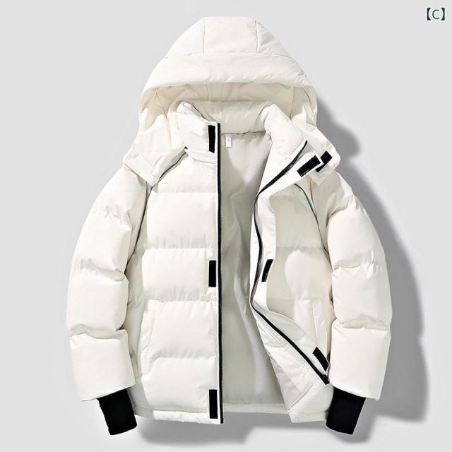 3 XL メンズ ファッション 服 男性用 オシャレ シンプル 大人 かっこいい ストリート ブラック コットン ジャケット 取外し フード カジュアル 厚手