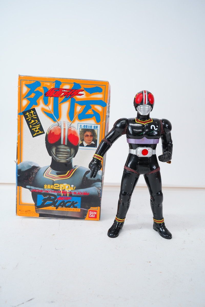 7.482 △ 仮面ライダーBLACK ソフビ 箱付 希少 当時物 レトロ