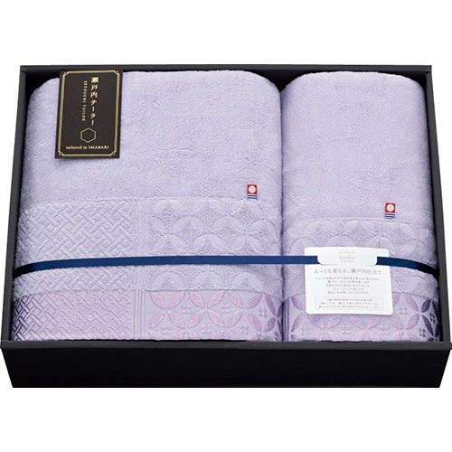瀬戸内テーラー タオルケット-ハーフケット パープル タオルケット約140×190cm ハーフケット約100×140cm C6085567