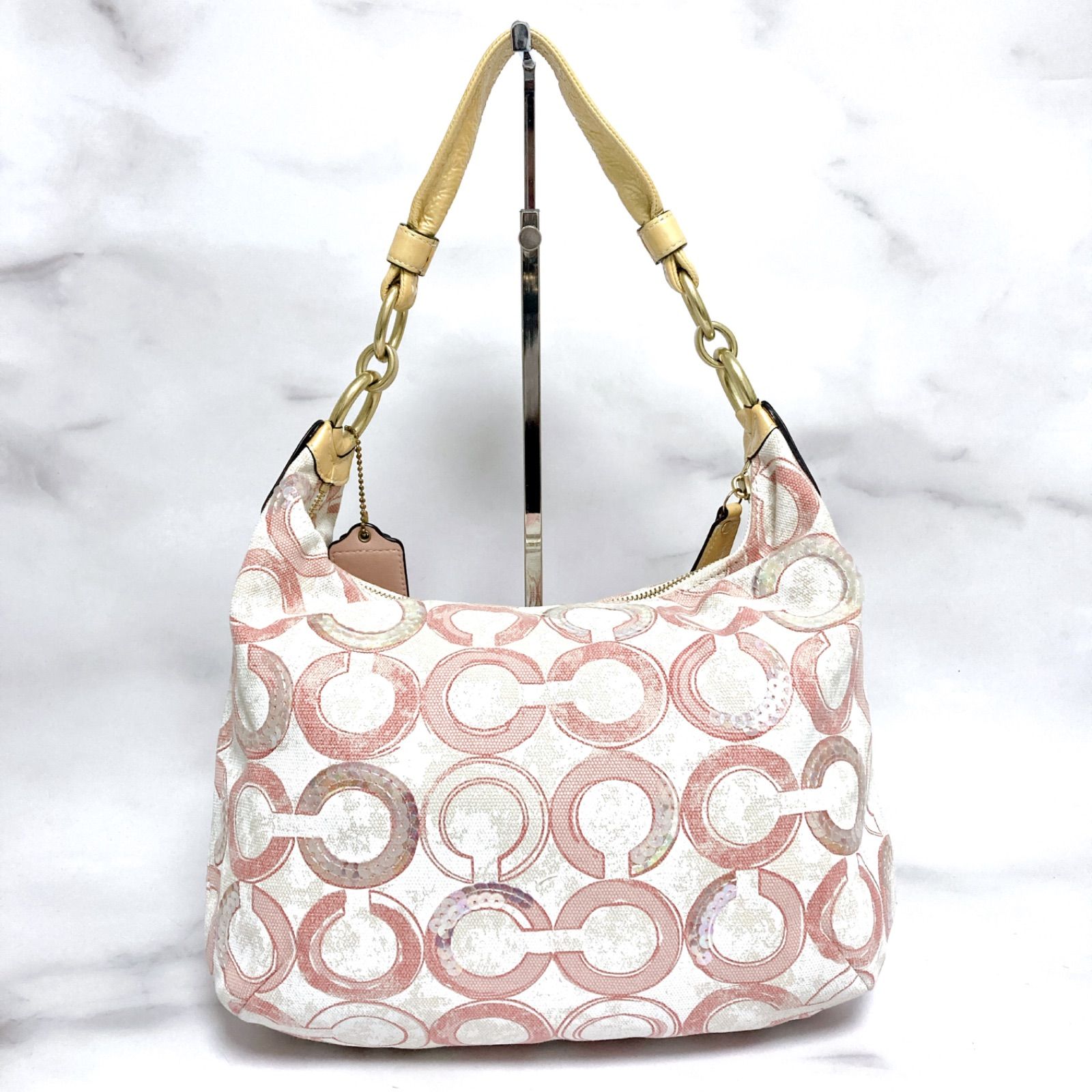 ☆ COACH コーチ バッグ ハンドバッグ 斜め掛け 肩掛け スパンコール 