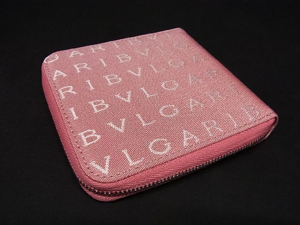 □極美品□ BVLGARI ブルガリ ロゴマニア キャンバス ラウンド