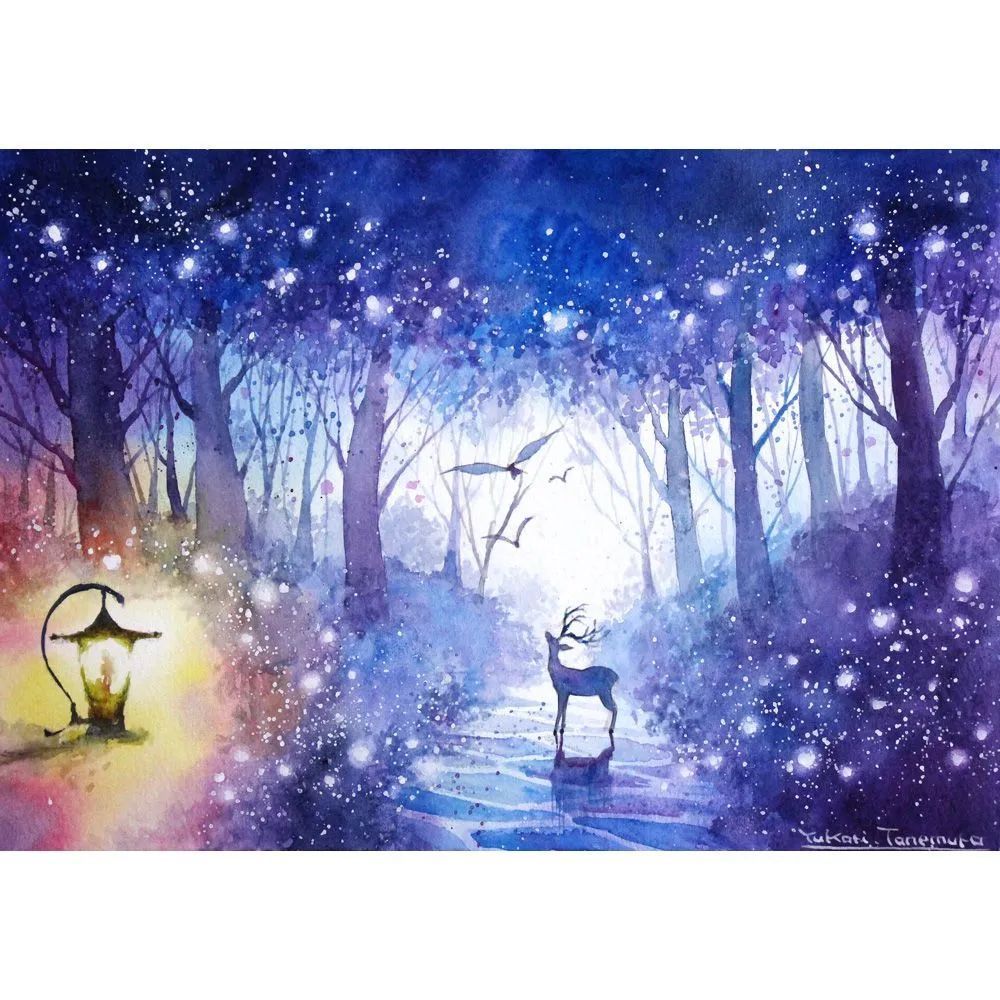 月兎-Tsukito-︎︎さま専用（原画）長き秋夜の夢【SM／水彩画／#2702