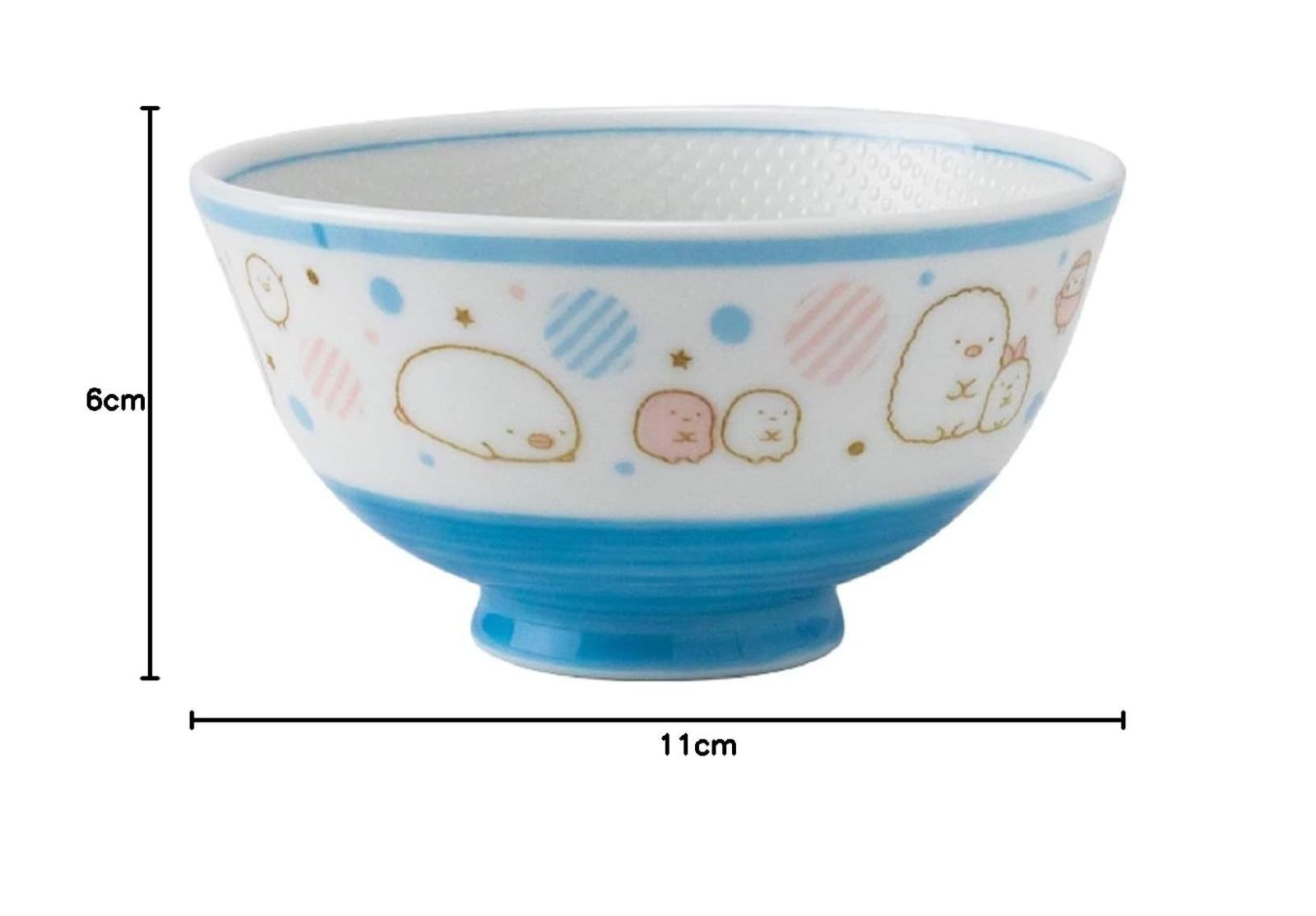 直径11 高さ6 cm ライトブルー SG 21 01 ドット 茶碗 すみっコぐらし アサヒ興洋