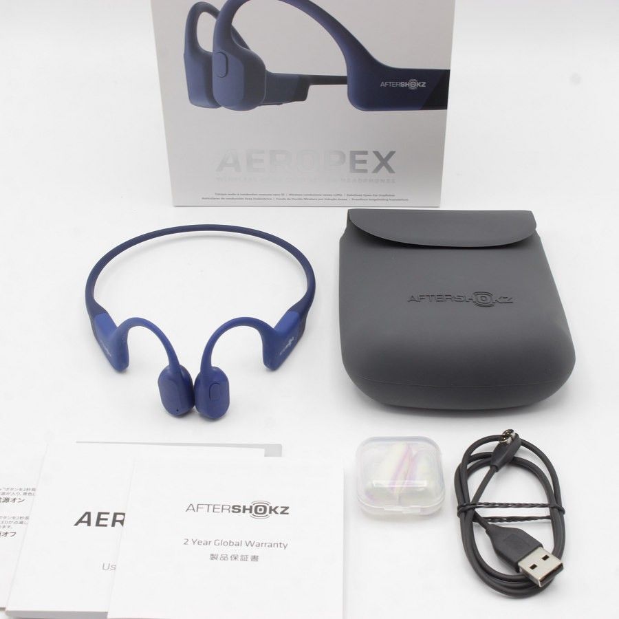 【美品】AFTERSHOKZ Aeropex AS800 骨伝導イヤホン ワイヤレス ブルーエクリプス アフターショックス エアロペクス 本体