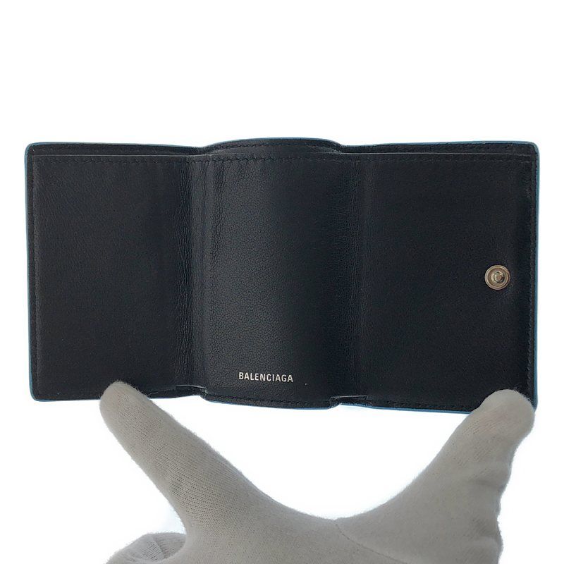 バレンシアガ 三つ折り財布 エブリデイ ペーパーミニウォレット 黒