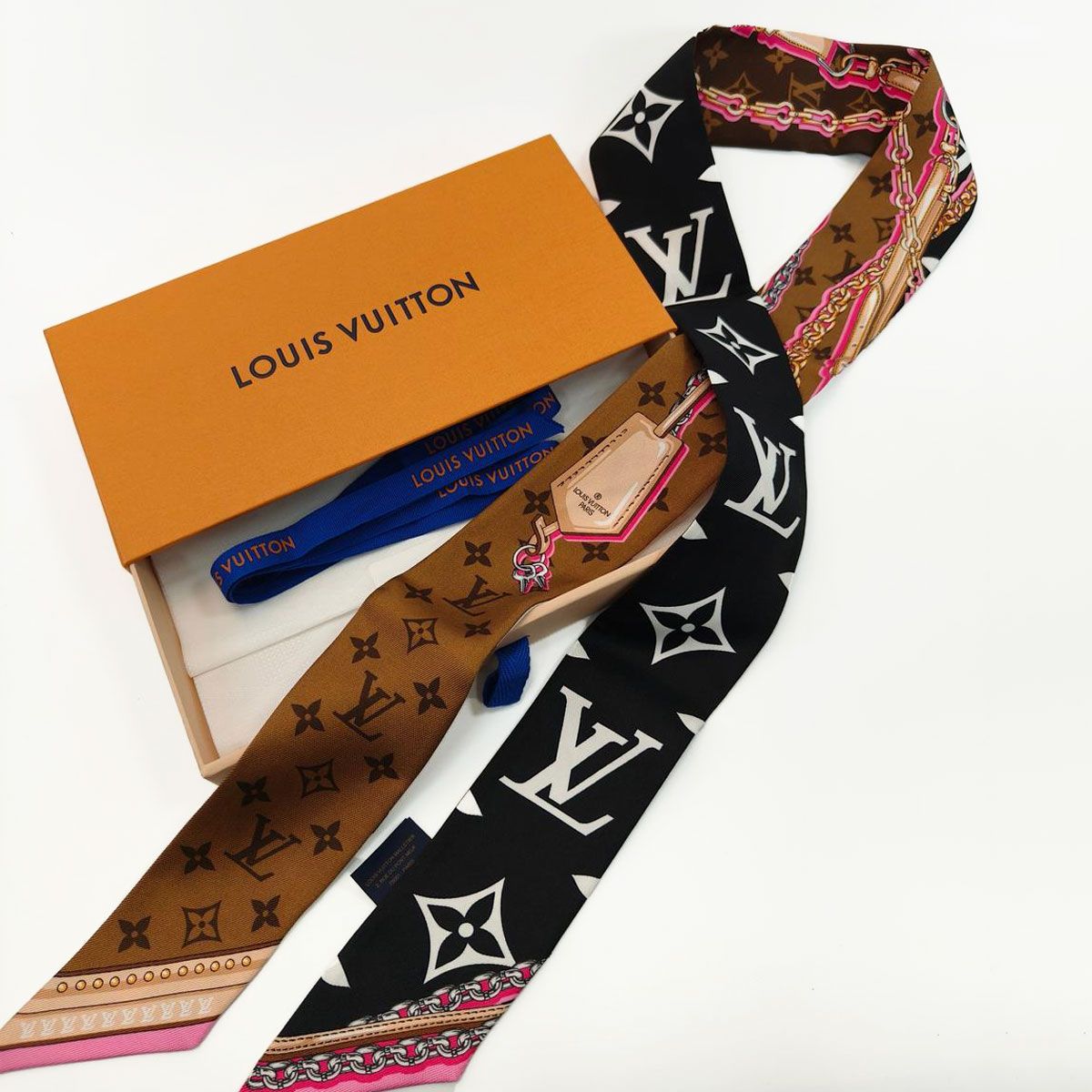 ルイヴィトン♡スカーフ♡ツイリー Louis Vuitton ルイ・ヴィトン スカーフ ツイリー シルク100