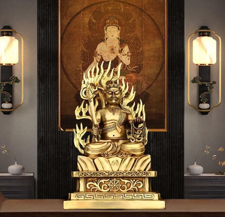 純銅不動明王**守護神本命仏祈願家供養仏像置物