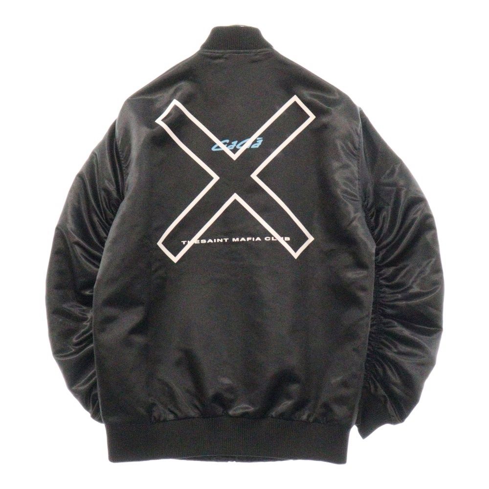 GaGa MILANO (ガガミラノ)  ×THE SAINT フロントロゴ ボンバージャケット アウター ブラック