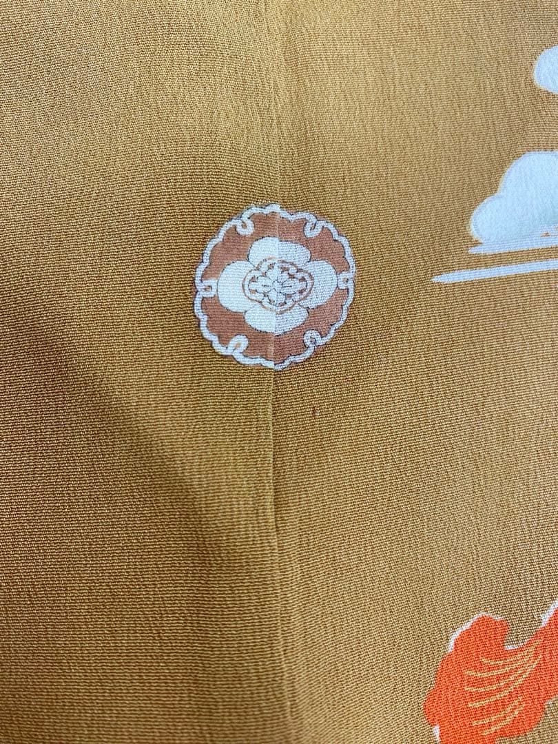 アンティーク 振袖 金駒 刺繍 松 梅 扇 正絹 身丈159cm 紋付 - メルカリ