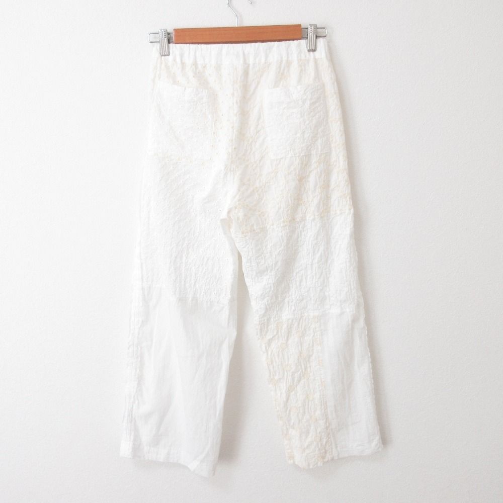 25SS TORI-TO × BEAMS BOY トリト ビームスボーイ 別注 カットワーク パンツ 13-24-0470-702 サイズF ホワイト レディース 古着
