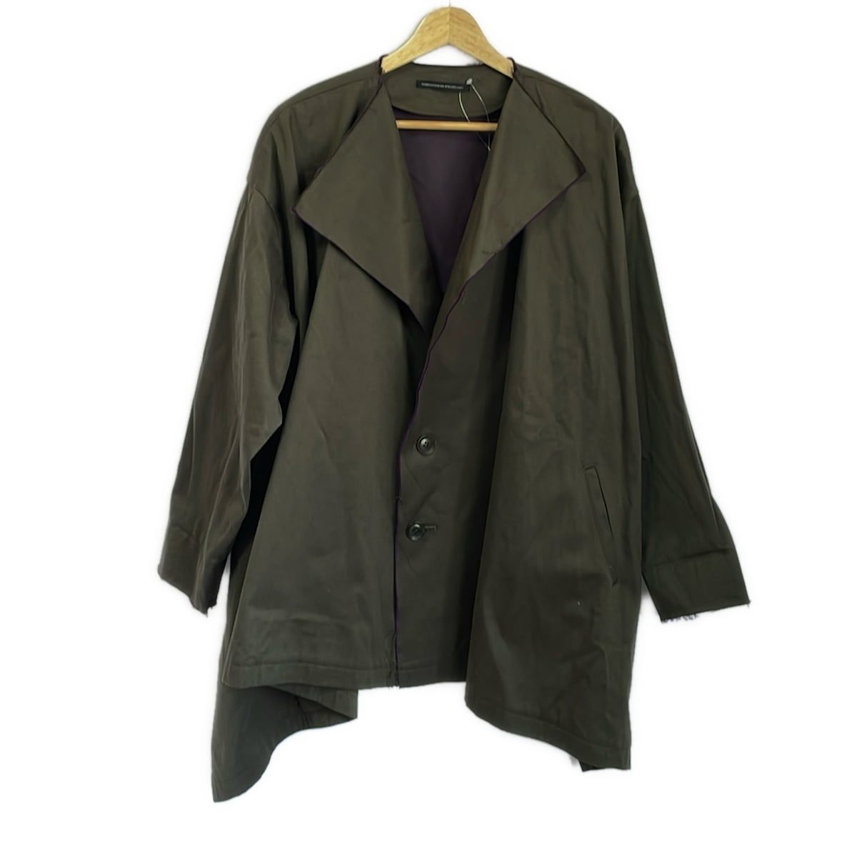 ワイズ コート サイズ1 S レディース DOUBLE FACED TWILL NO COLLAR SHORT COAT ダブル フェイスド ノーカラー ショート コート