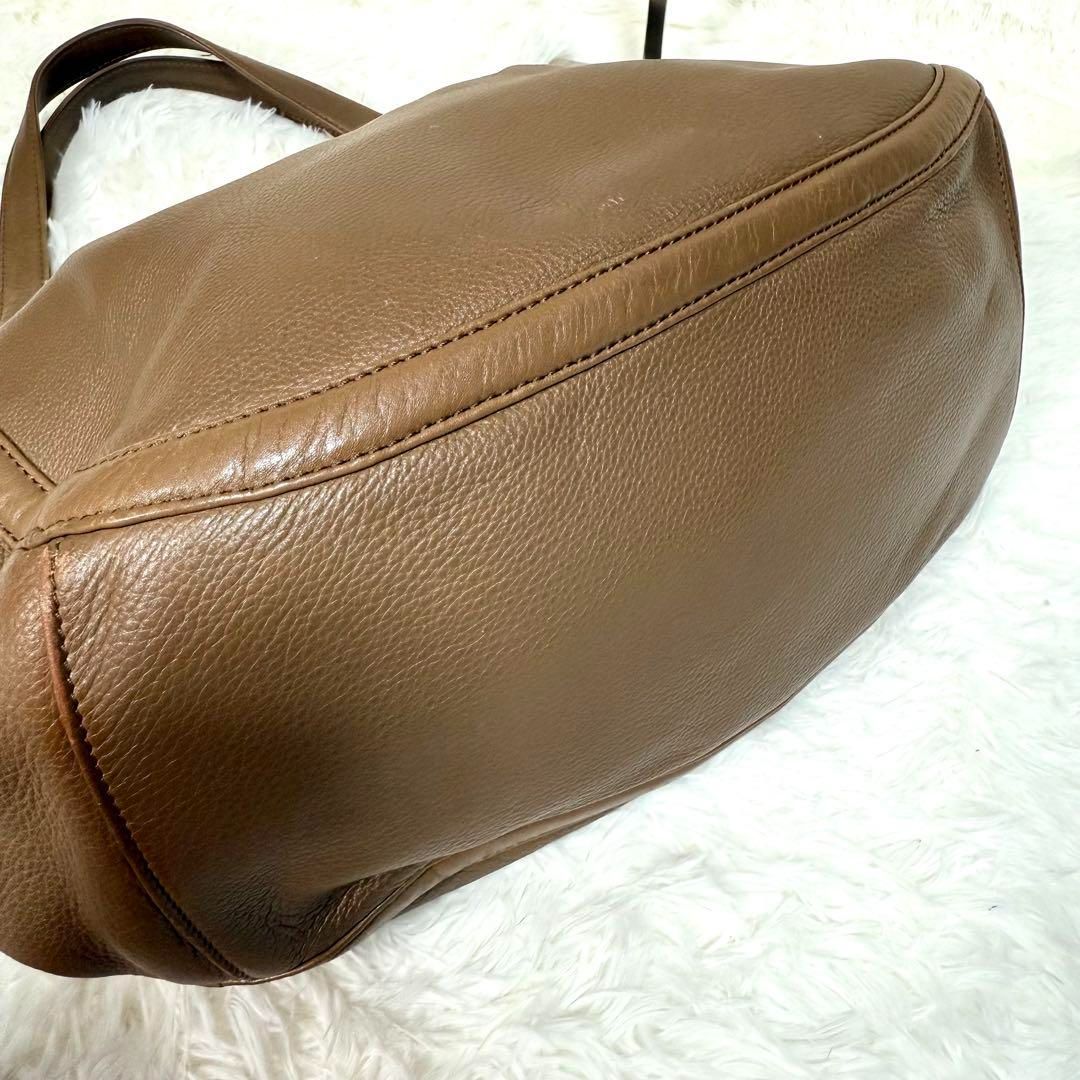 TORY BURCH トリーバーチ ロゴレザーハンドバッグ シボ革トート