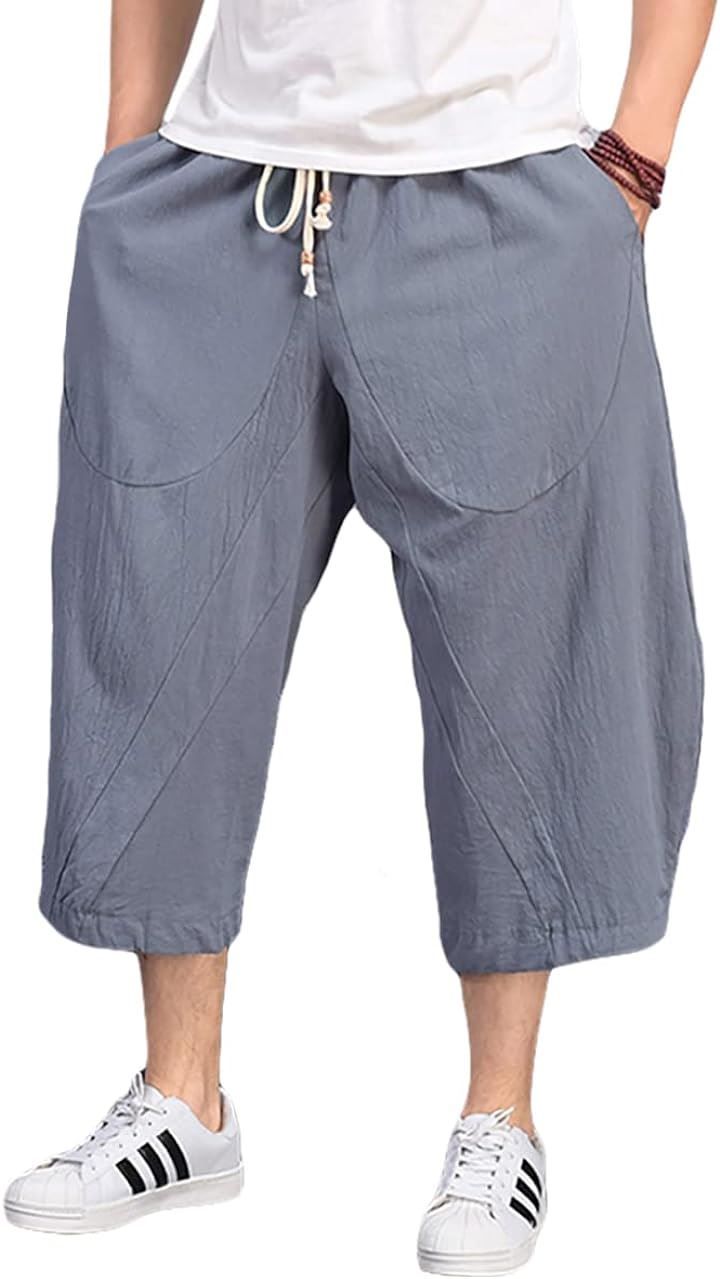 GANATA（ガナタ） ハーフパンツ メンズ 大きいサイズ 半ズボン ショートパンツ アラジンパンツ( グレー，  3XL)
