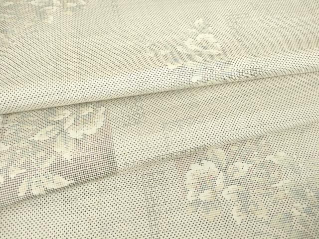 平和屋着物●本場大島紬　白大島　９マルキ　市松　ロング丈　正絹　逸品　AAAU4292np 平和屋着物○本場大島紬 白大島 9マルキ 市松 ロング丈 正絹 逸品