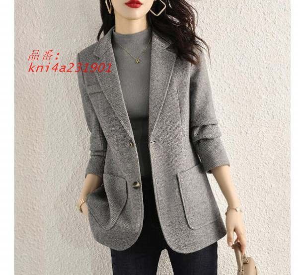 テーラードジャケット ブレザー シングルジャケット 定番 ビジネス 上品 大きいサイズ有り Ｓから3L 通勤通学20代30代40代50代60代 長袖 kni4a231901