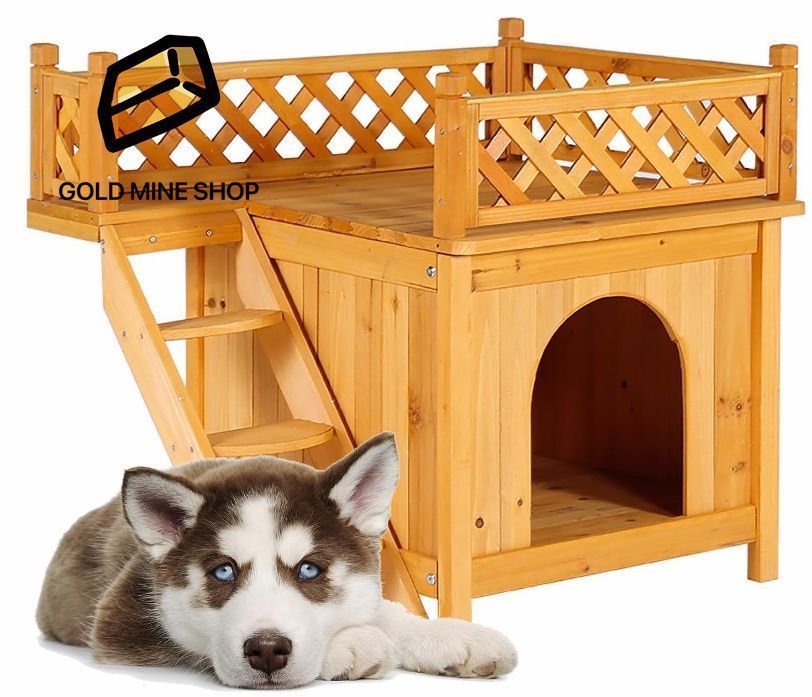 木製屋外犬小屋 耐荷重25ポンド 屋外犬小屋キャビンスタイル アスファルト屋根付き木製隆起ペット小屋 フロントドア サイドウィンドウ